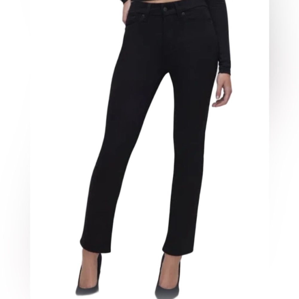 Good American Women's Good Curve Black Straight Leg Pants Jeans - Sz 4/27, NWT